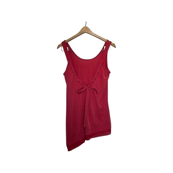 NANETTE Lapore Asymmetrical Scoop Neck Tank with Bow Poppy Red Women’s Medium. - Picture 4 of 16